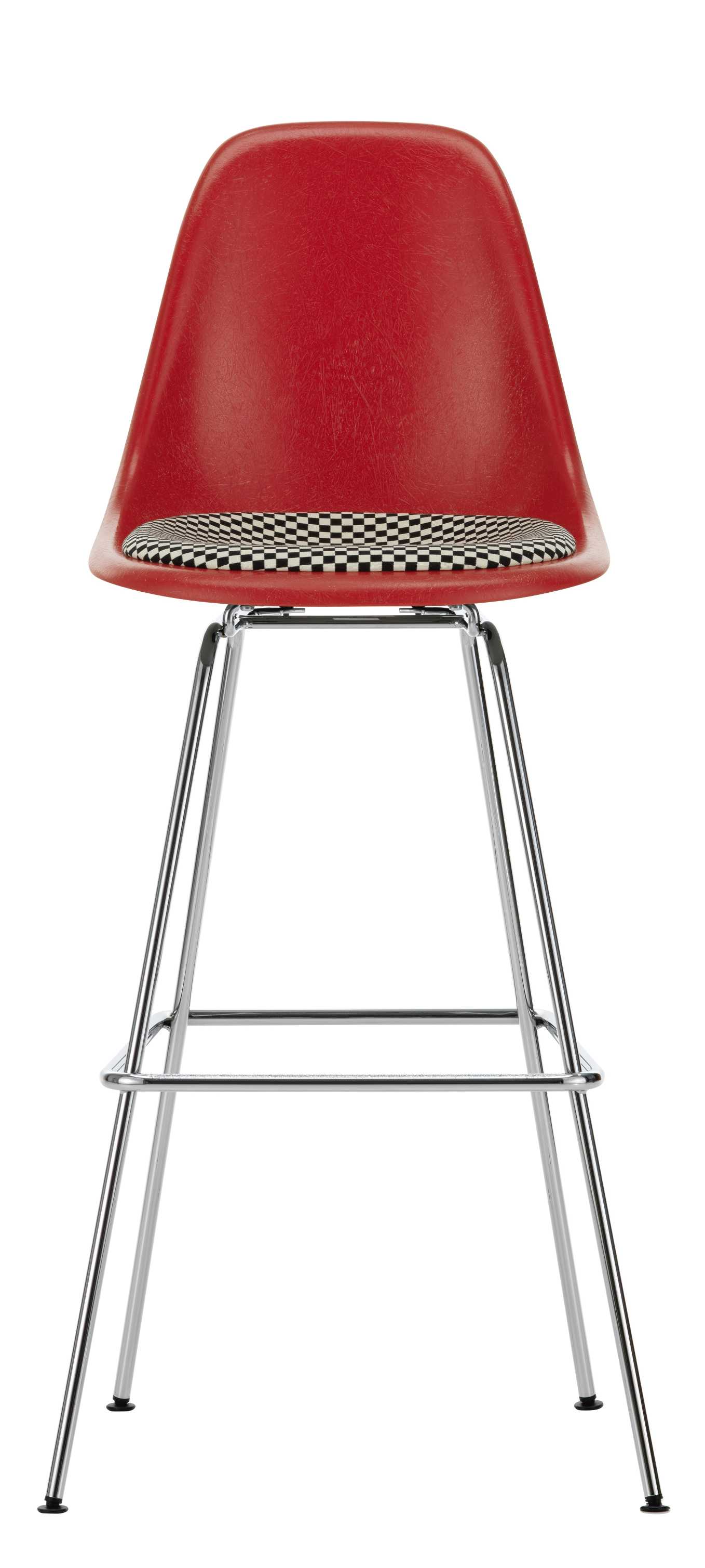 Eames Fibreglass Bar Stool High Bar stool with seat cushion Vitra 