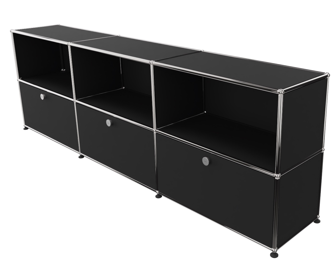 USM Haller Sideboard 3 Open / 3 Flaps Graphite black - FAST DELIVERY    