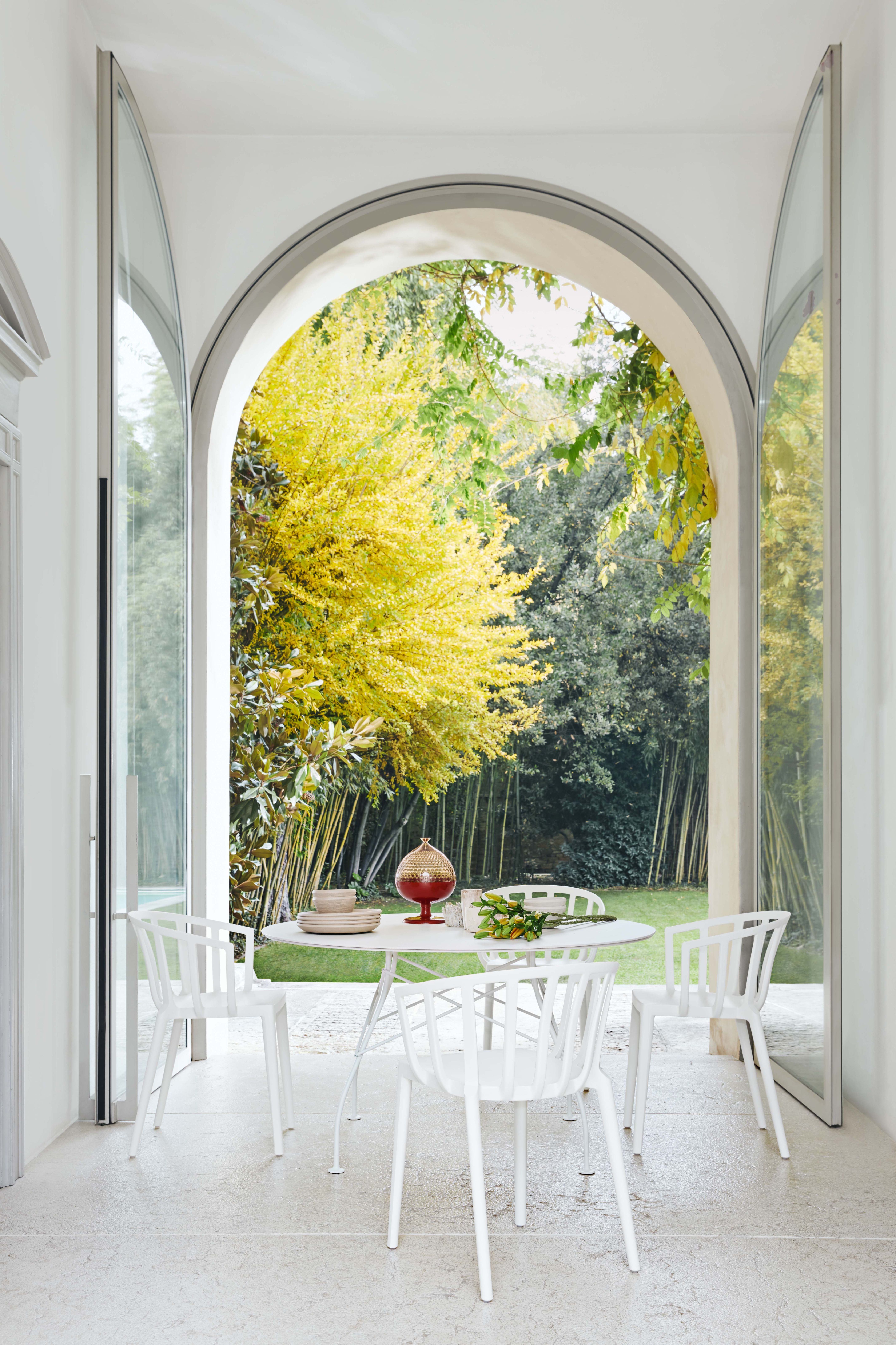 Glossy Table Marbled Stoneware Kartell
