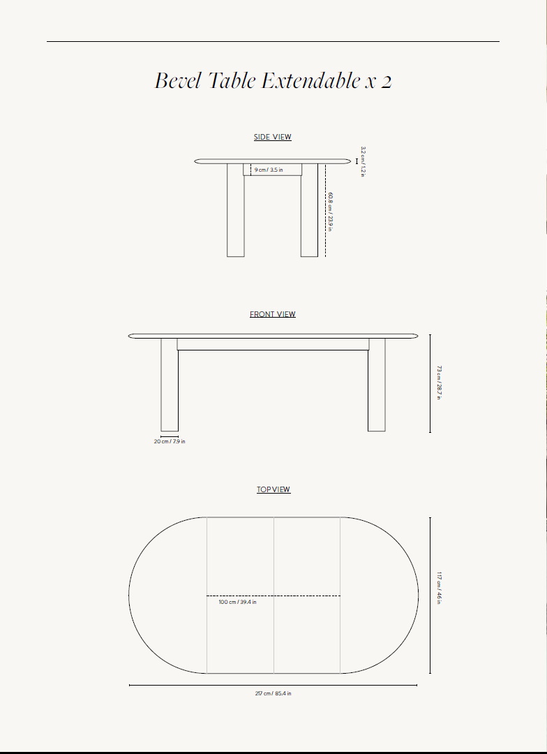 Bevel Table - Extendable X 2 dining table oiled oak white Ferm Living