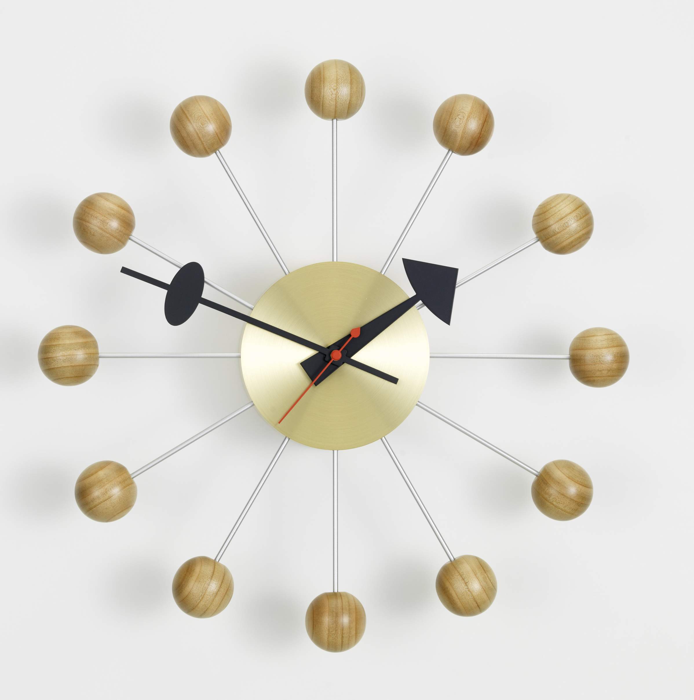 Ball Clock cherry wood Vitra