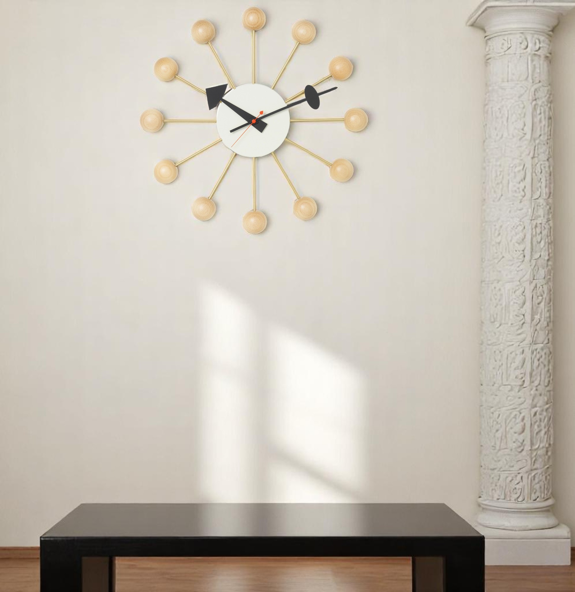 Ball Clock Wall Clock natural Vitra