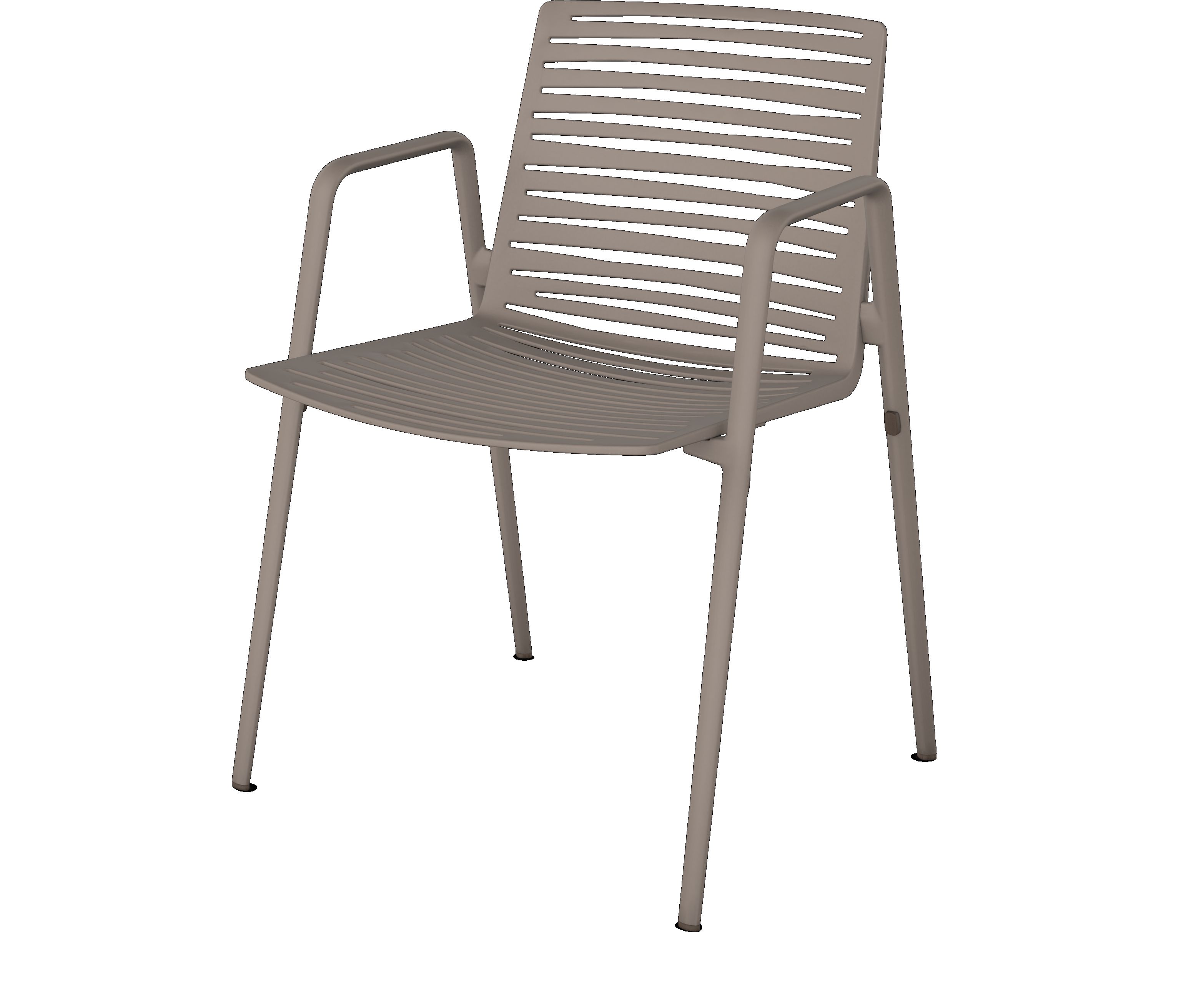 Zebra chair with armrests Fast Zebra Stuhl mit Armlehnen von Fast, moderner Gartenstuhl aus Aluminium in Taupe.