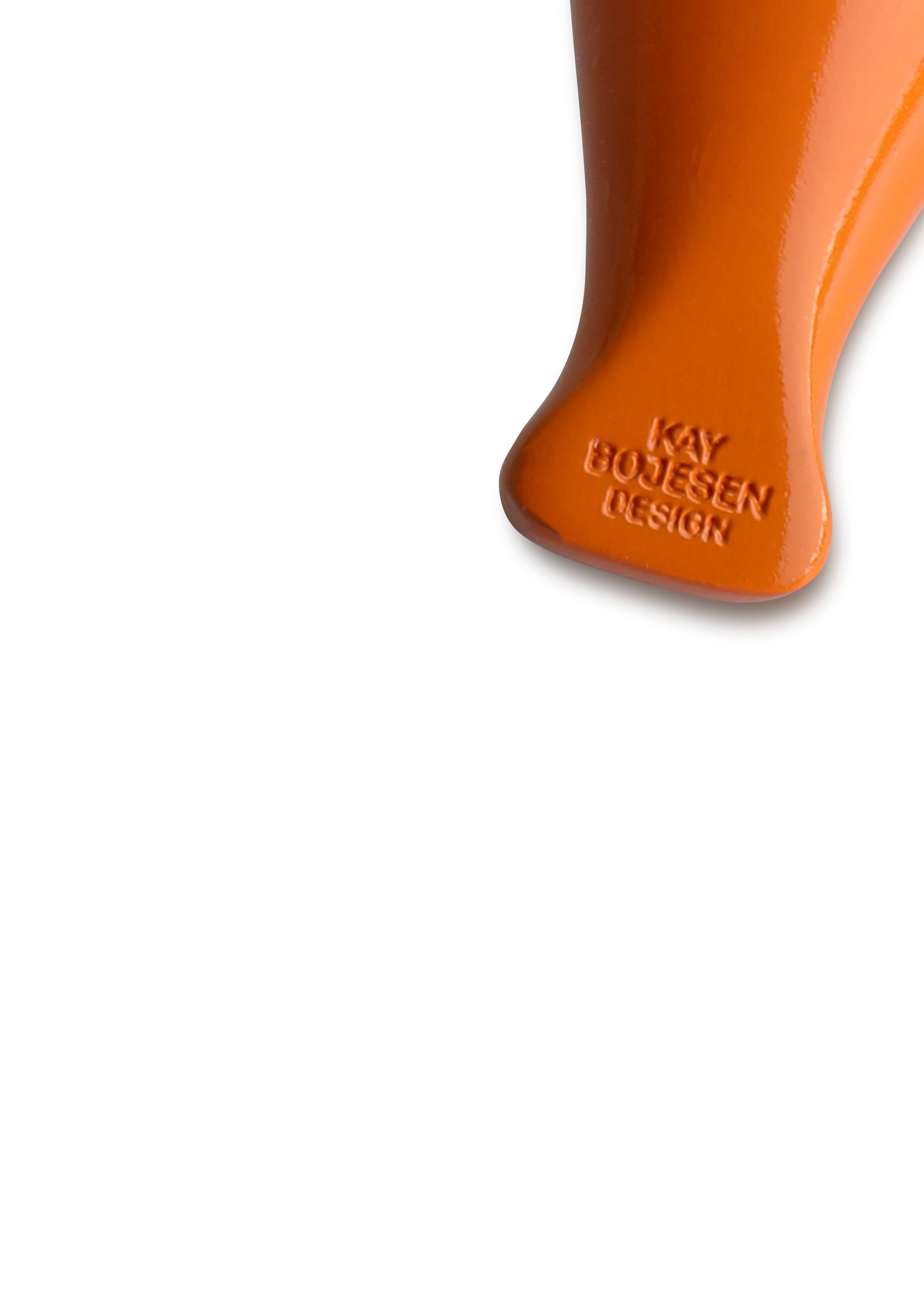 Bird red/orange key ring silver coloured metal with natural leather Kay Bojesen