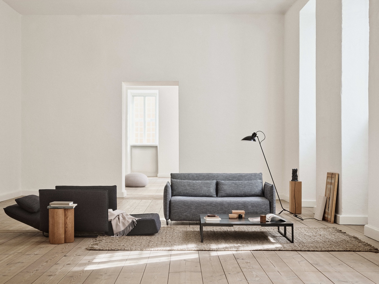 Softline corduroy armchair / armchair bed