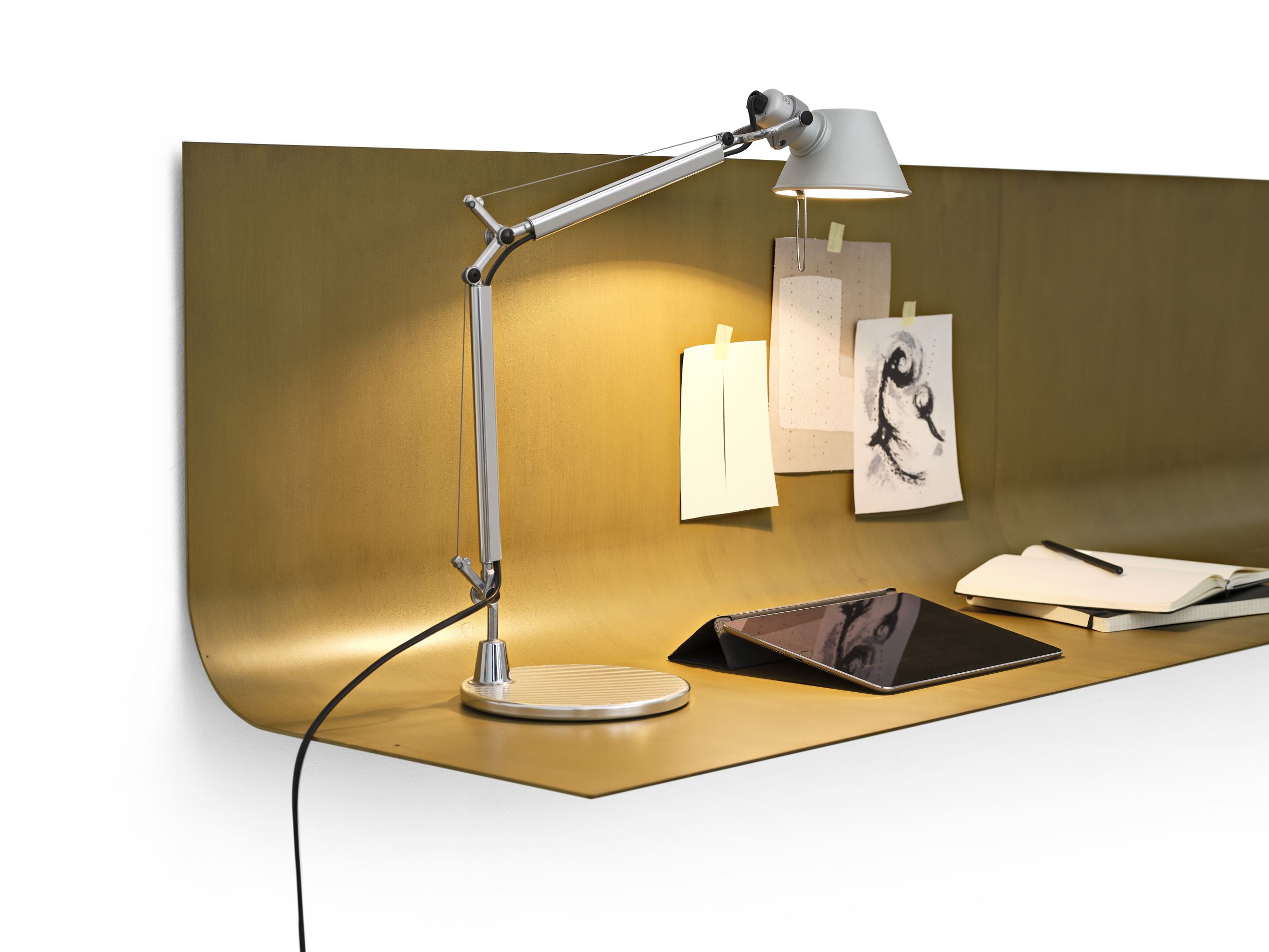 Sfoglia wall desk patinated bronze Mogg