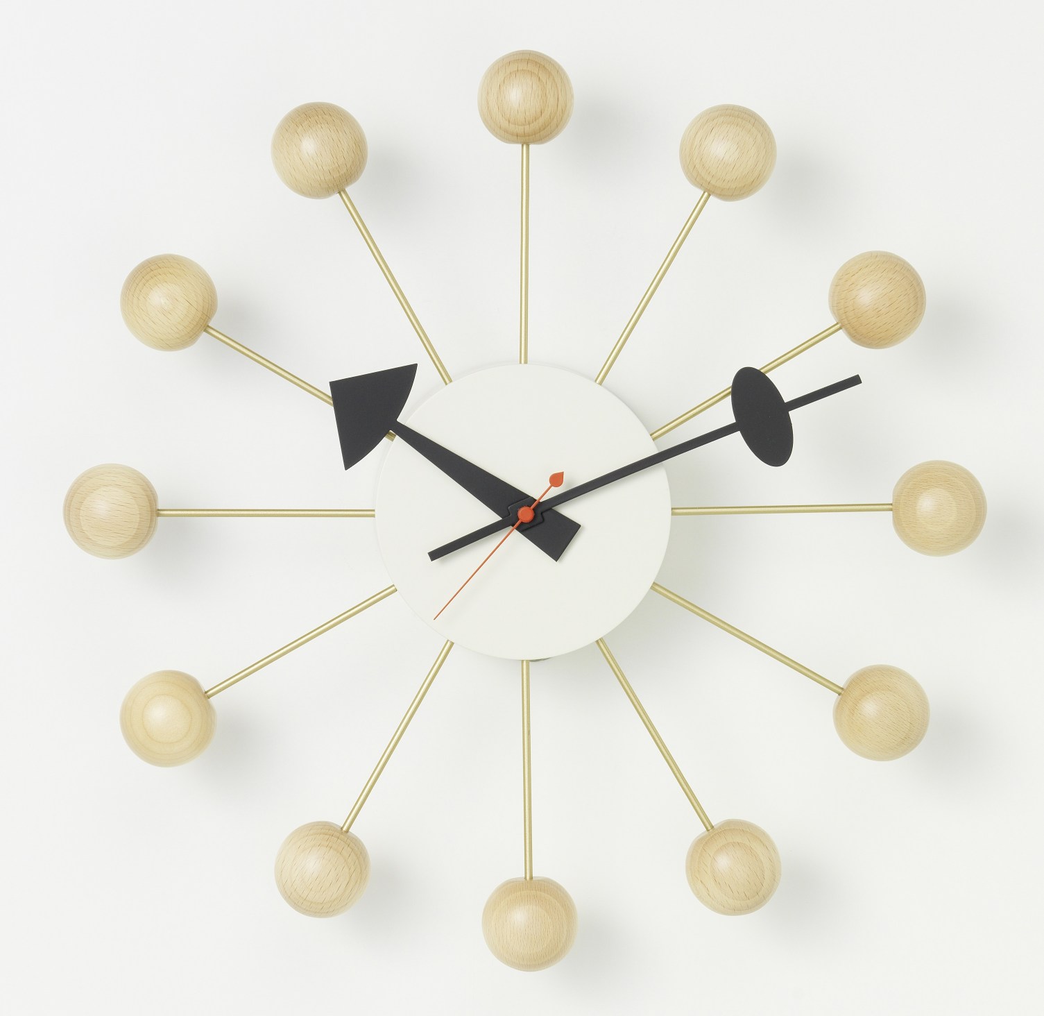 Ball Clock Wall Clock natural Vitra