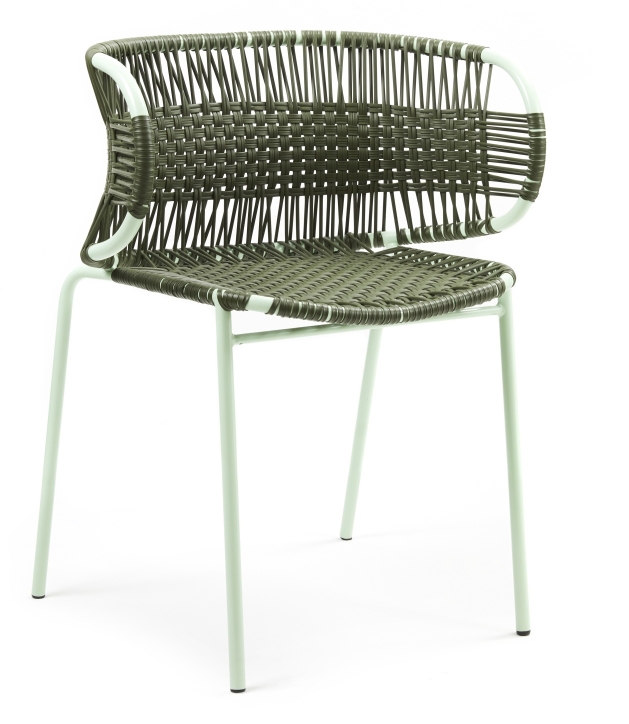 Cielo Stacking Armchair Stackable Armchair Outdoor ames Olive green - Pastel green
