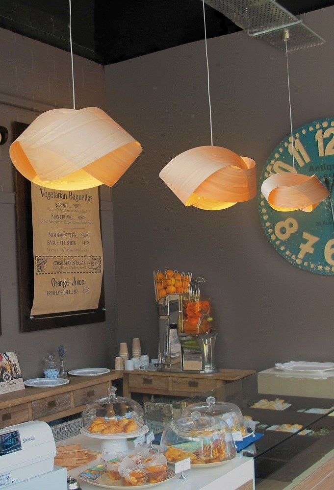 Nut Suspension Pendant Lamp Cable and Canopy in Black Shade in Orange LZF Lamps