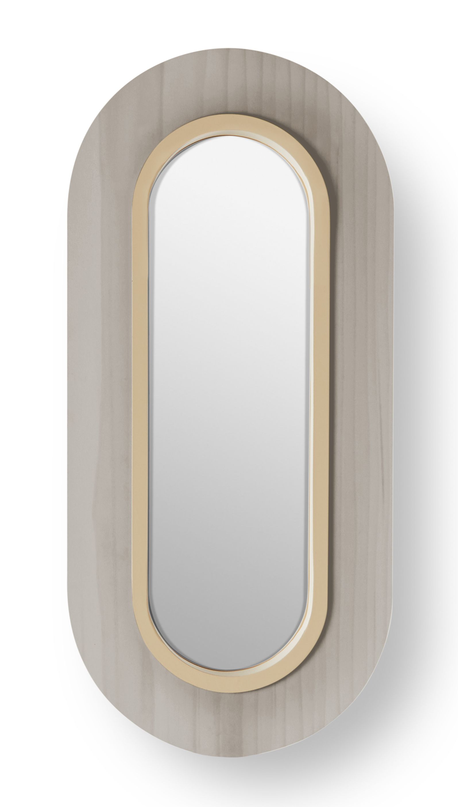 Lens LED wall lamp oval metal ring in ivory white Grey LZF Lamps