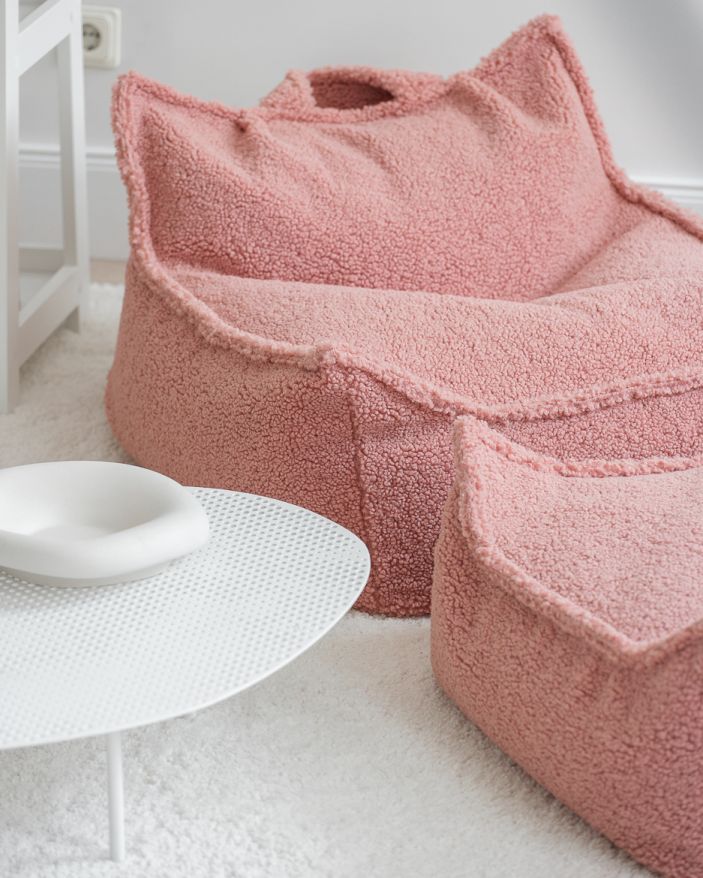 Children's beanbag armchair Teddy fabric Guava Wigiwama
