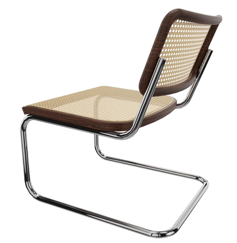 S 32 VL Lounge Chair Armchair WALKING TREE WITH NATURAL WOOD VARNISH / NATURAL TUBULAR FLEECE Thonet SINGLE PIECES
