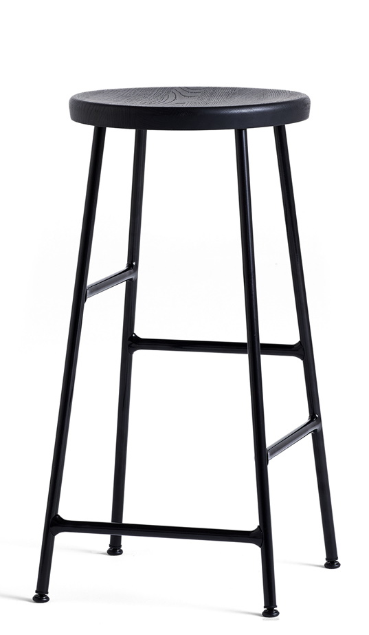 Cornet Bar Stool Low Bar Stool H 65 cm Hay  Steel Soft black powder coated / Soft black stained oak