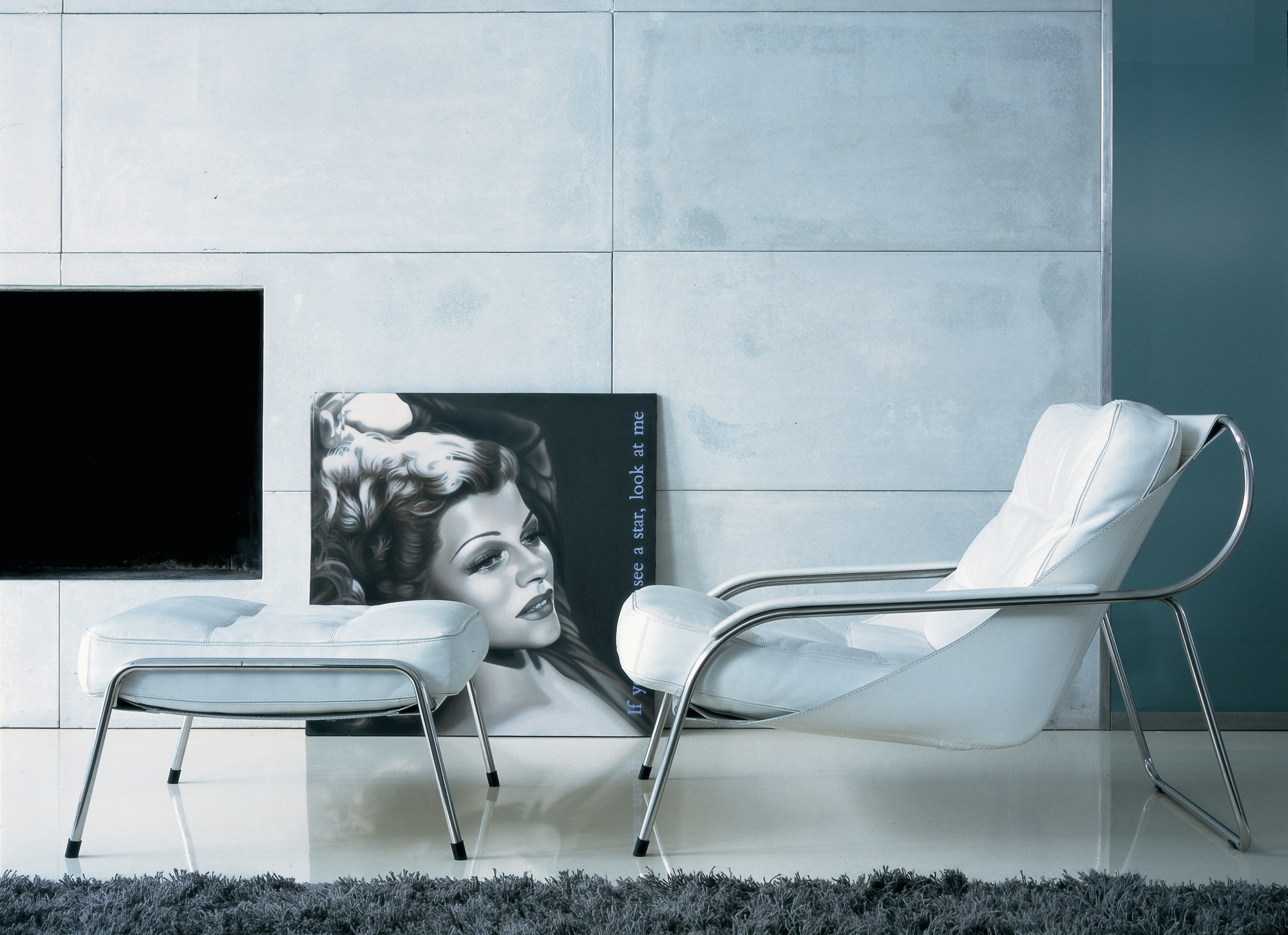 Maggiolina Armchair and Footstool Zanotta