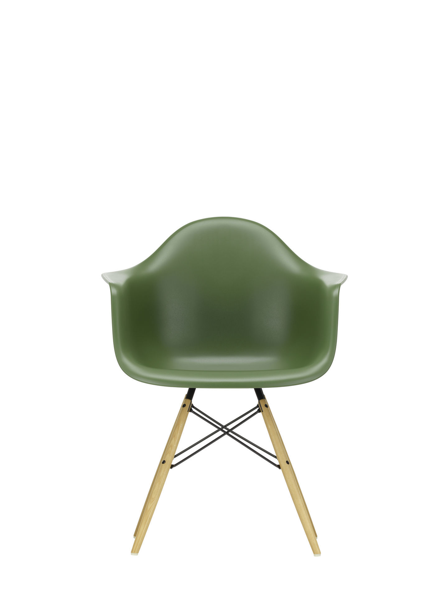Eames Plastic Arm Chair DAW Chair Vitra Maple dark - Forest