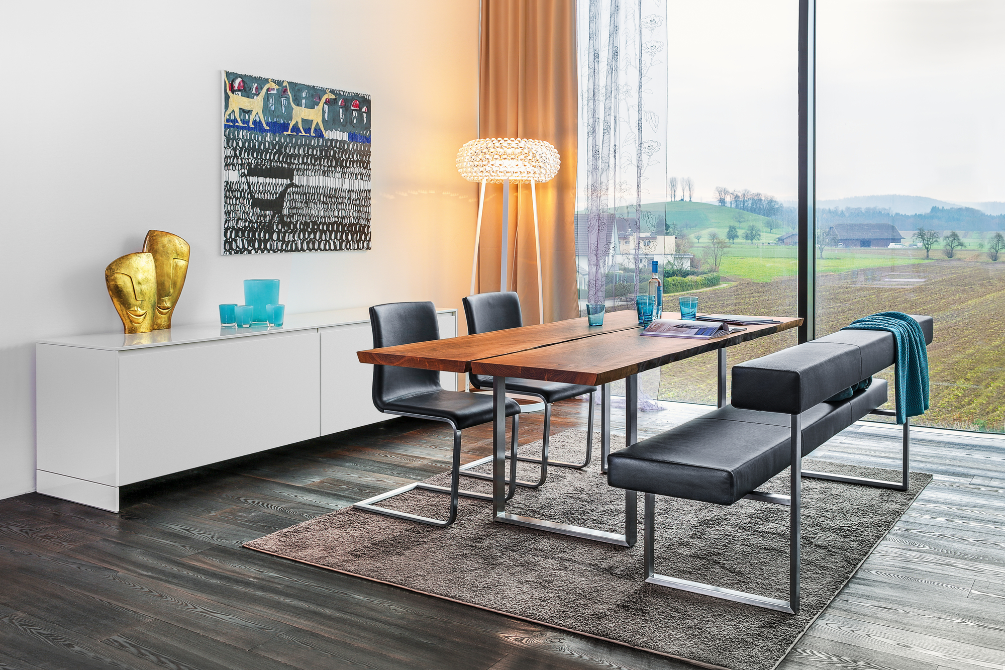 Permesso bench with backrest Girsberger