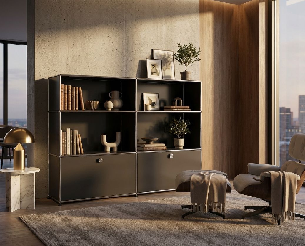 USM Haller Sideboard M 65 4 Open / 2 Flaps Pure White