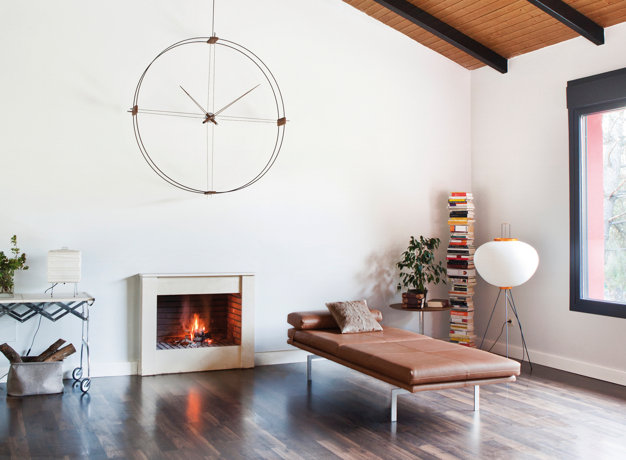 Delmori Wall Clock nomon Black/Walnut
