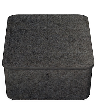 USM Haller Inos box deep with tray L 22.3 x D 25 x H 9.5 cm / anthracite grey