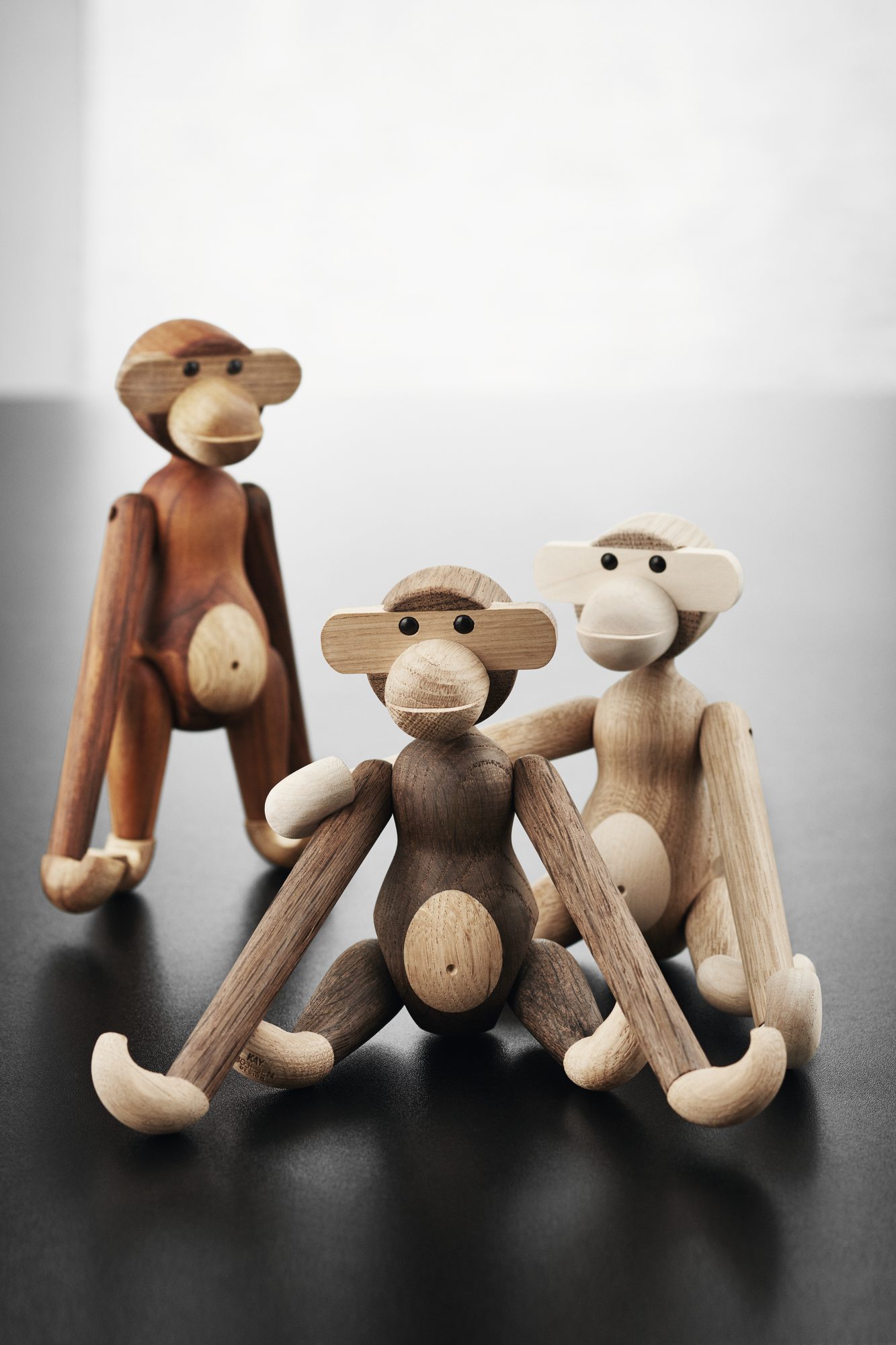 Monkey small wooden figure smoked oak Kay Bojesen