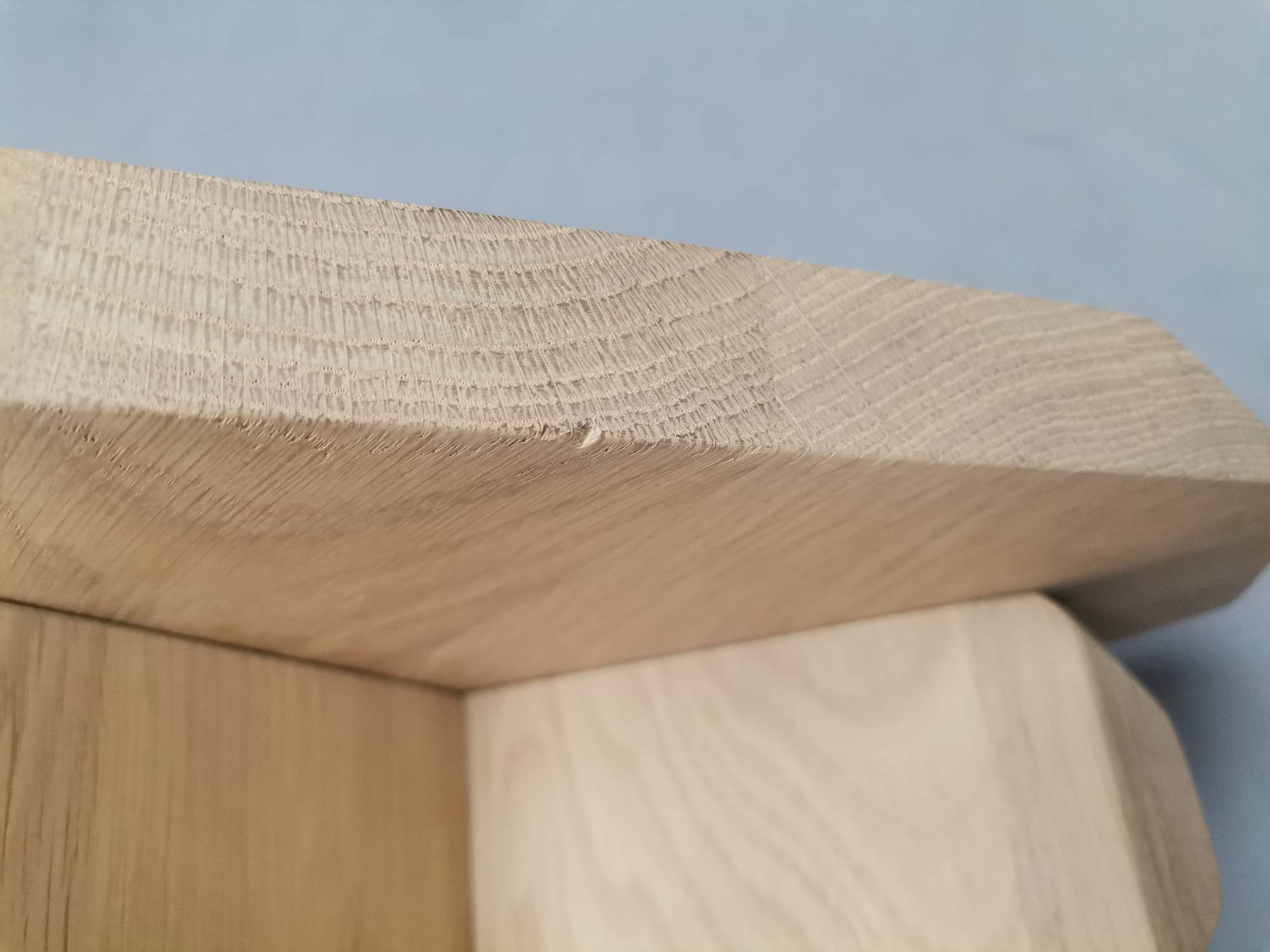 Rock stool OAK GROWN WITH WHITE PIGMENTED Out IMPERFECT ITEMS