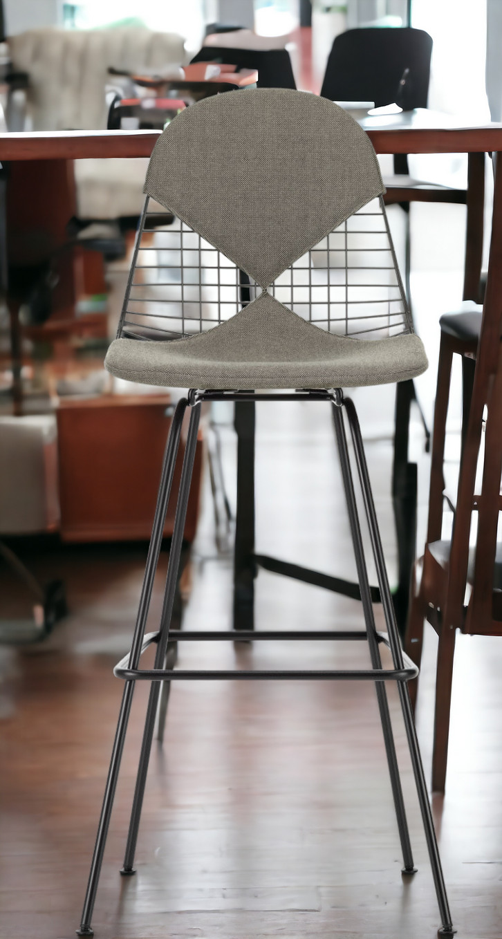 Eames Wire Bar Stool Bar stool High with seat and backrest upholstery Vitra