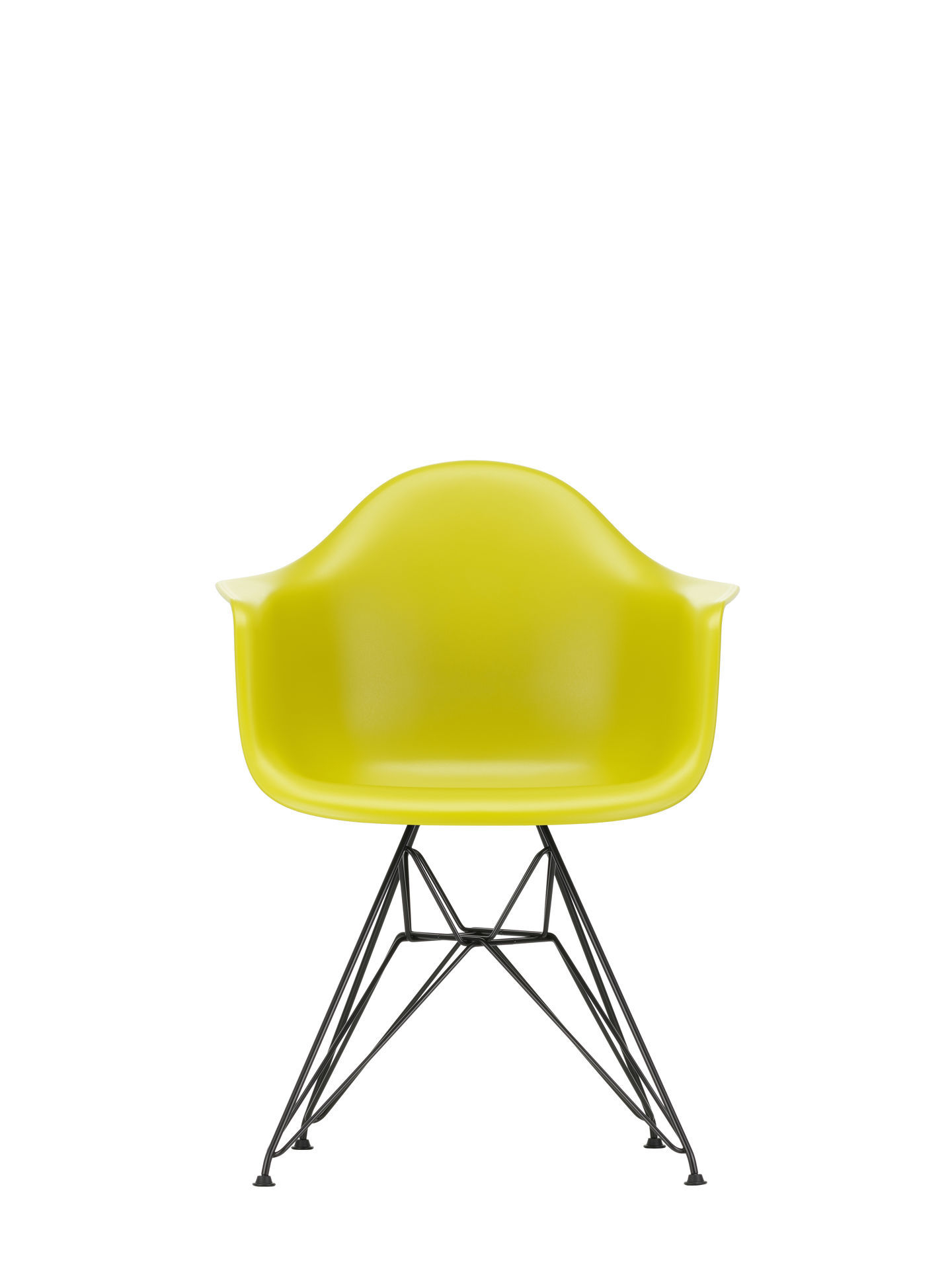 Eames Plastic Arm Chair DAR Stuhl von Vitra in Kieselstein mit verchromtem Gestell.