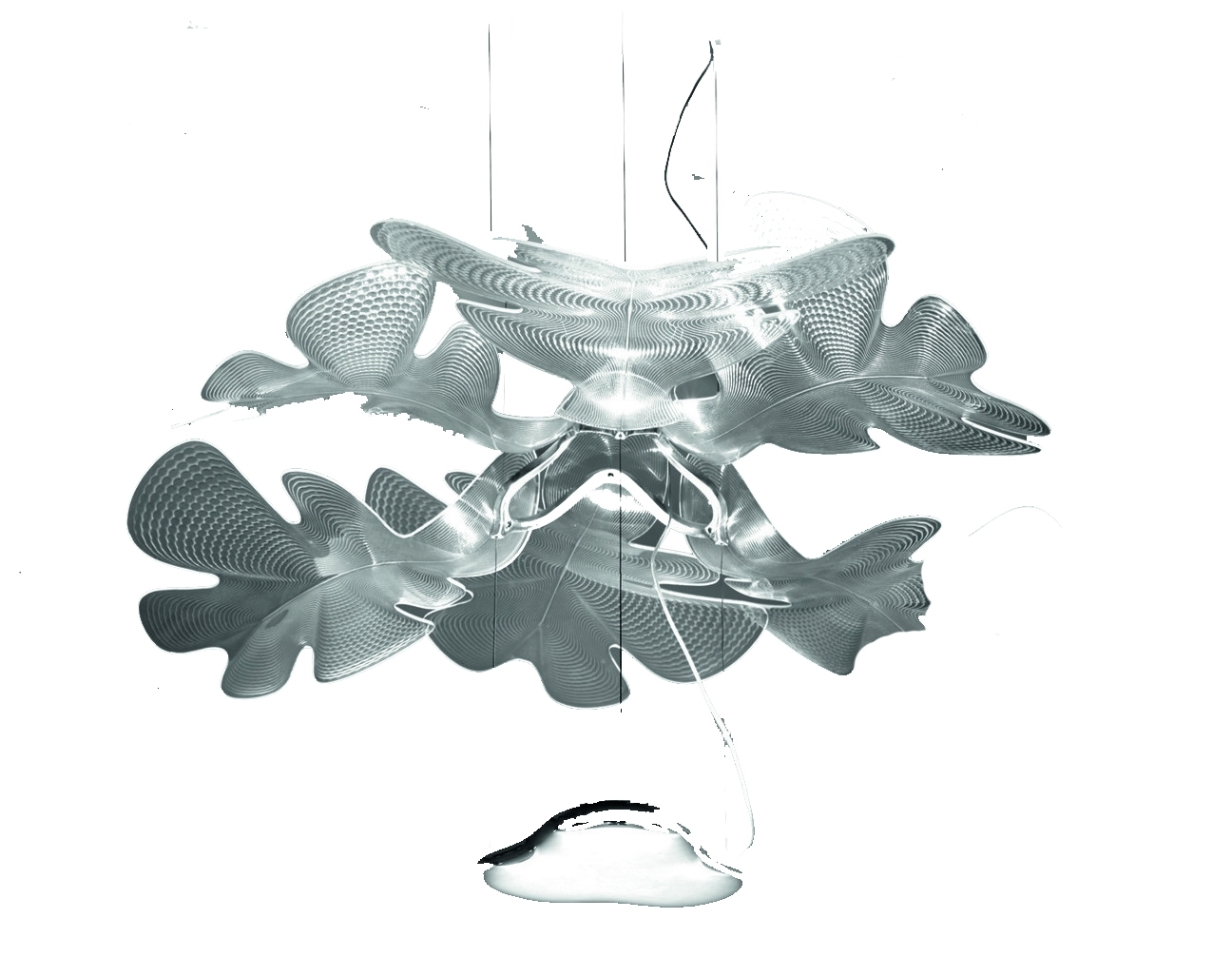 Chlorophilia pendant lamp structure chrome diffuser transparent Artemide