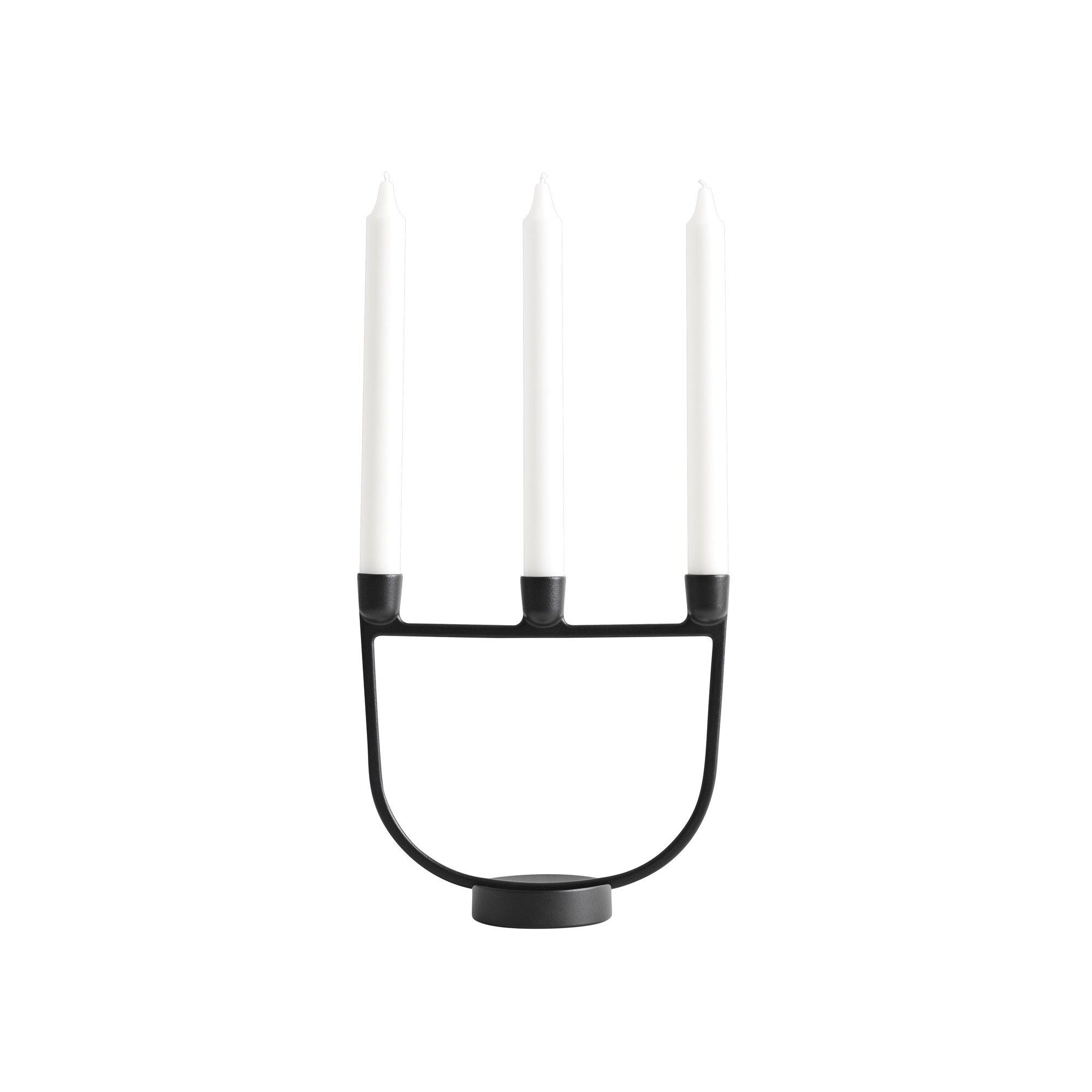 Open Candelabra candleholder black Muuto