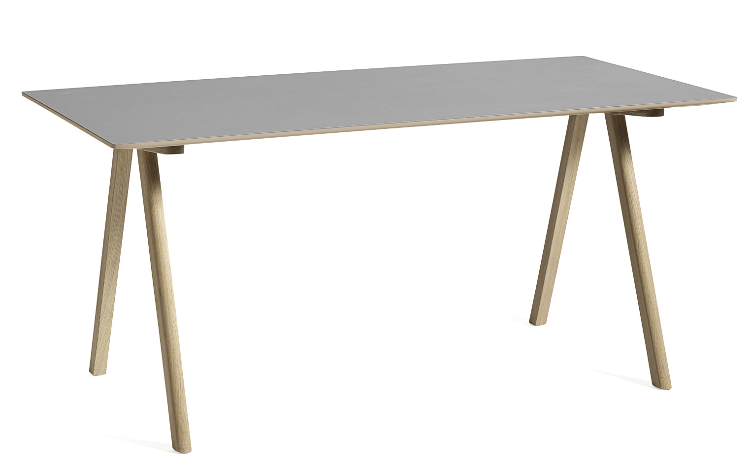 Copenhague Desk Table CPH 10 Hay Oak water-based lacquer / top linoleum grey MDF edge