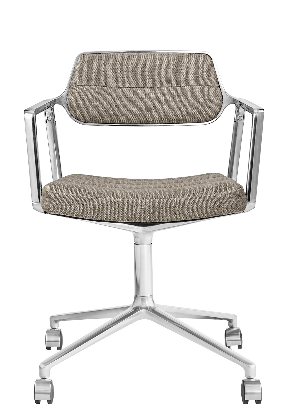 Vipp 453 / Vipp453 Swivel Chair Swivel Chair Vipp Dark sand textile / polished aluminium frame with castors