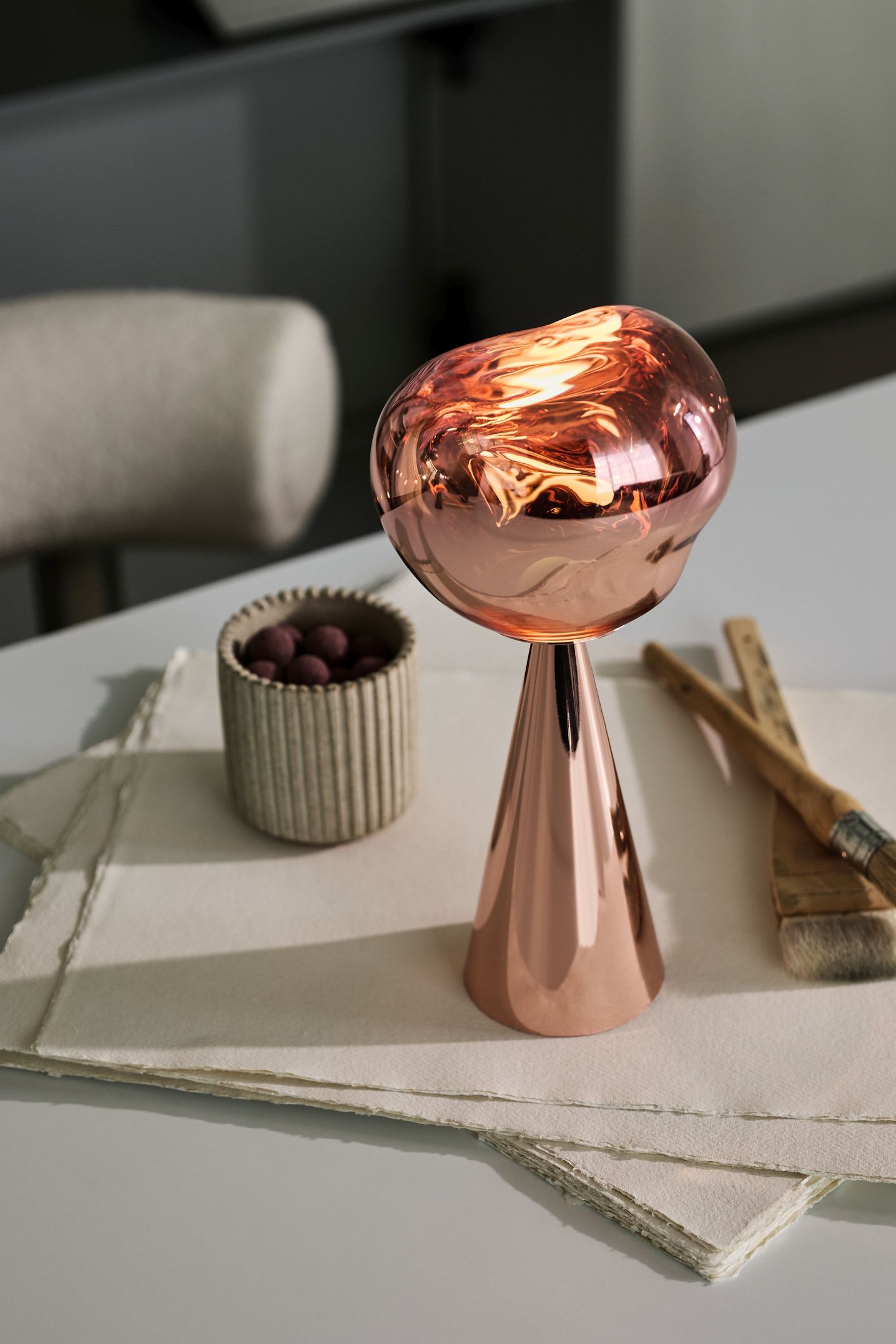 Melt Portable LED Table lamp silver Tom Dixon