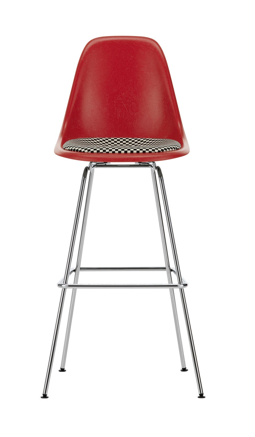 Eames Fibreglass Bar Stool High Bar stool with seat cushion Vitra 
