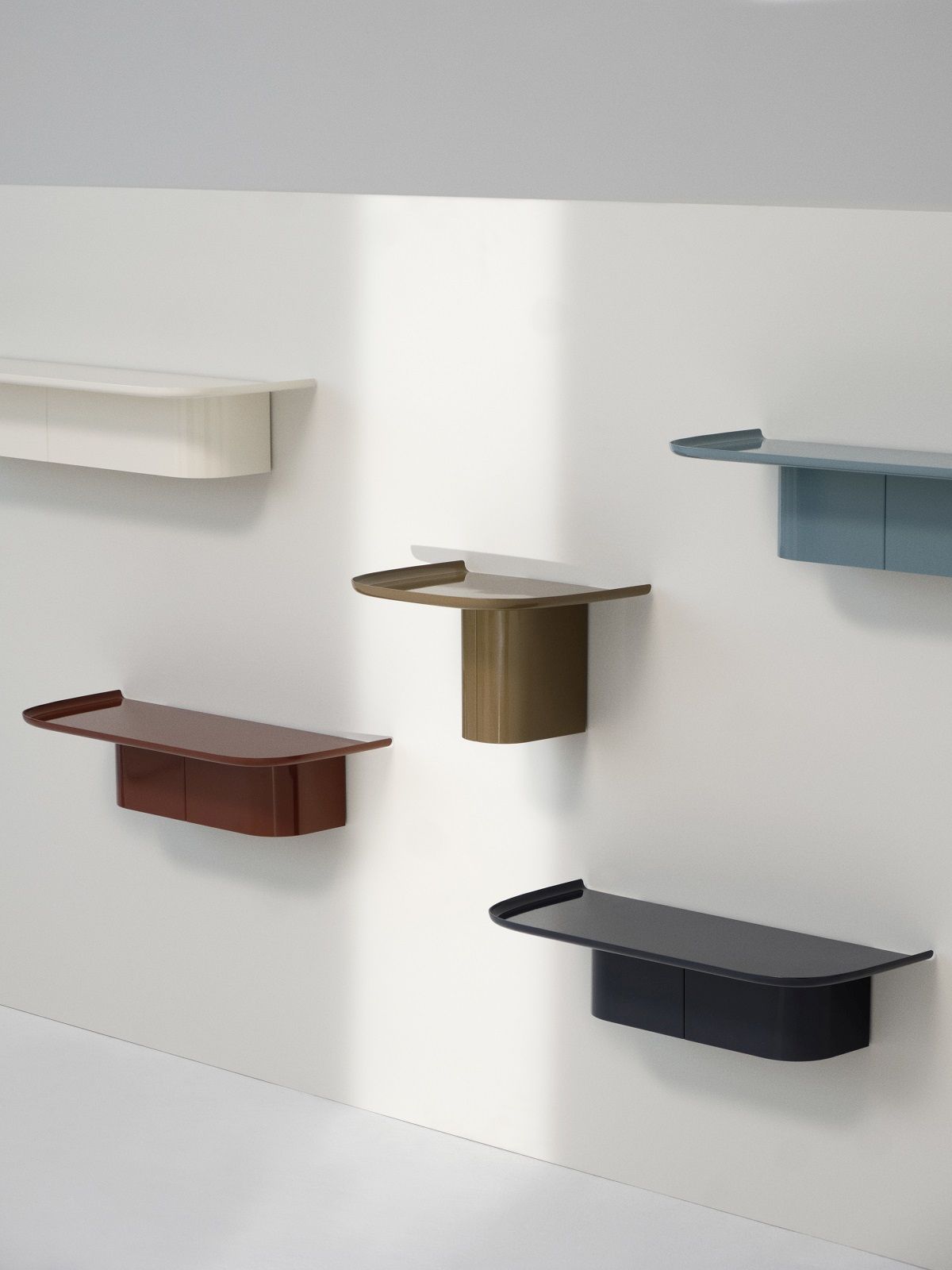 Korpus Shelf Small 4 hooks Wall shelf Hay