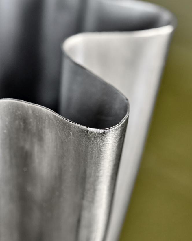 Vase HDFlood Narrow Brushed Silver Finish house doctor