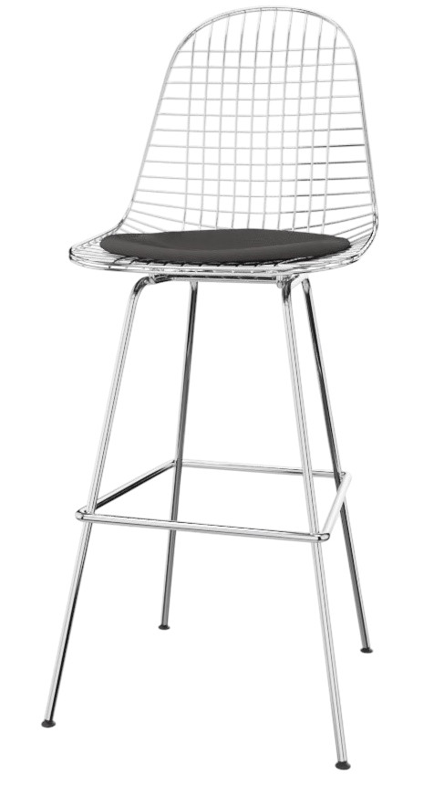 Eames Wire Bar Stool Bar stool High with seat cushion Vitra 