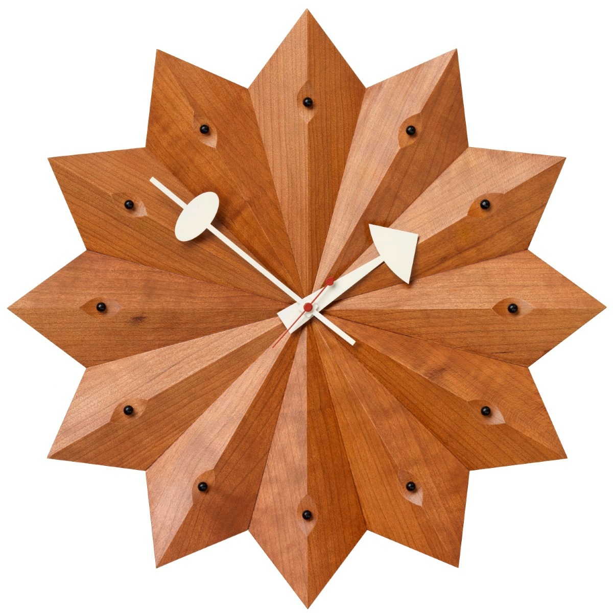 Fan Clock Wall Clock Cherry Wood Vitra
