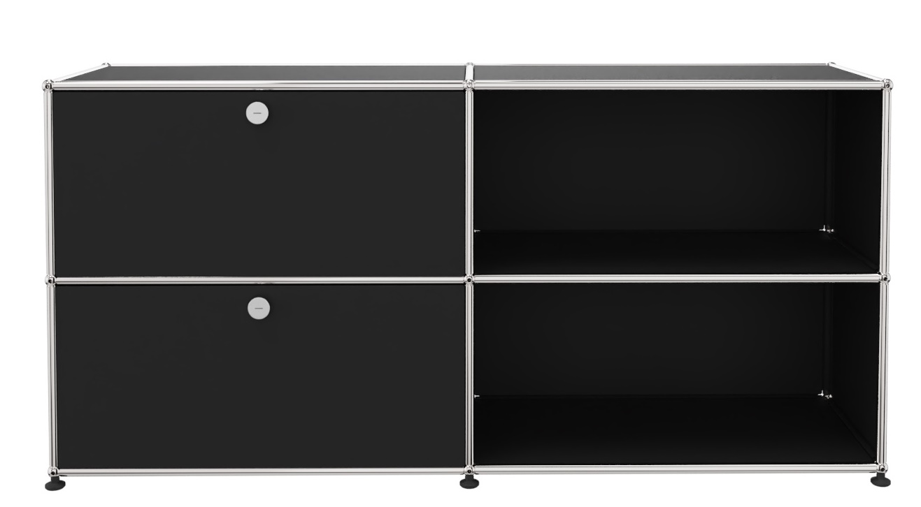 USM Haller Sideboard 2 Open / 2 Flaps left Graphite black - FAST DELIVERY