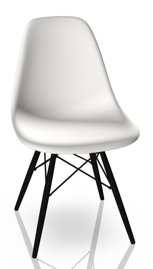 Eames Plastic Side Chair DSW Chair Vitra Maple black - White