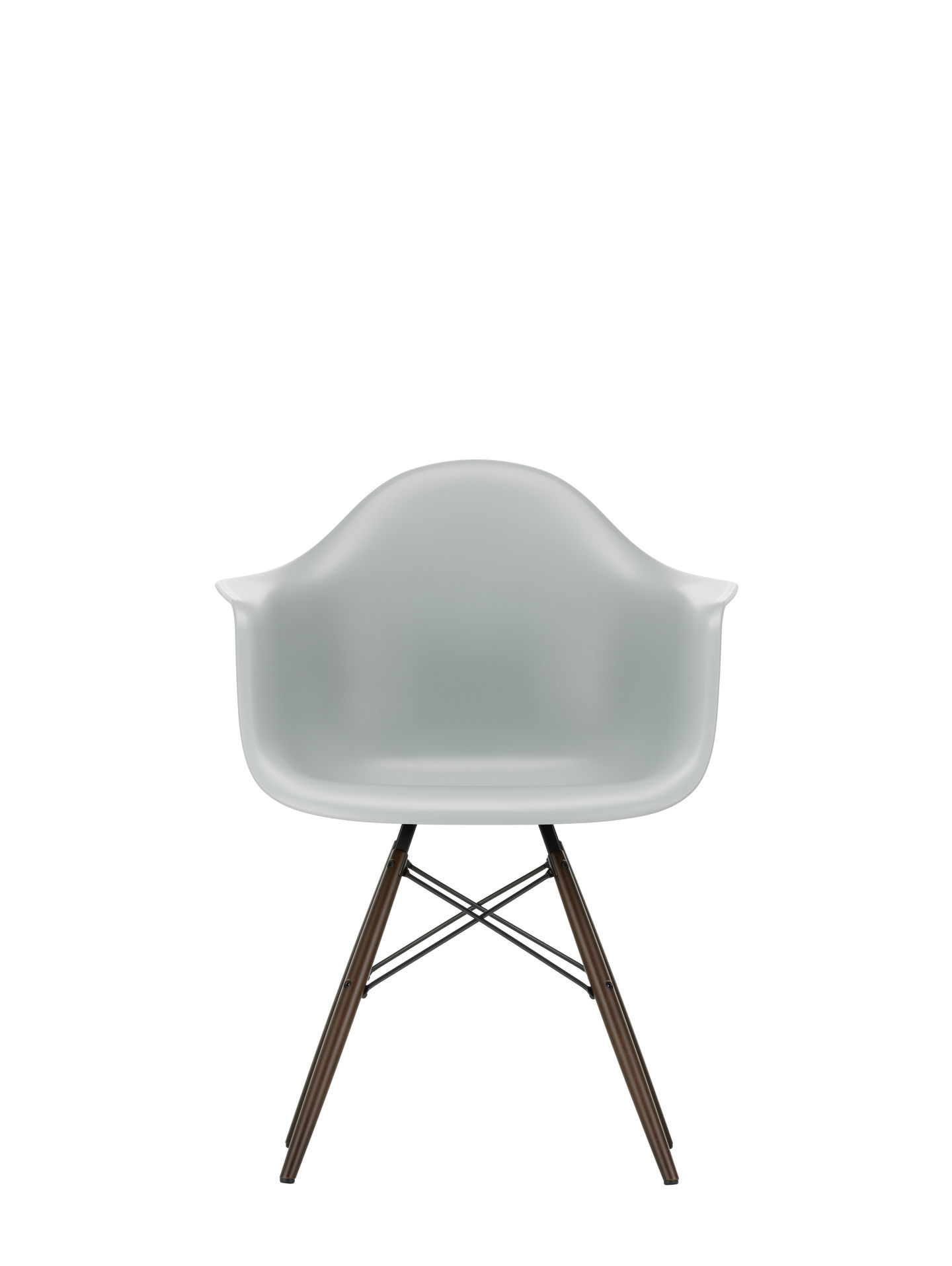 Eames Plastic Arm Chair DAW Chair Vitra Maple yellowish - Poppy red