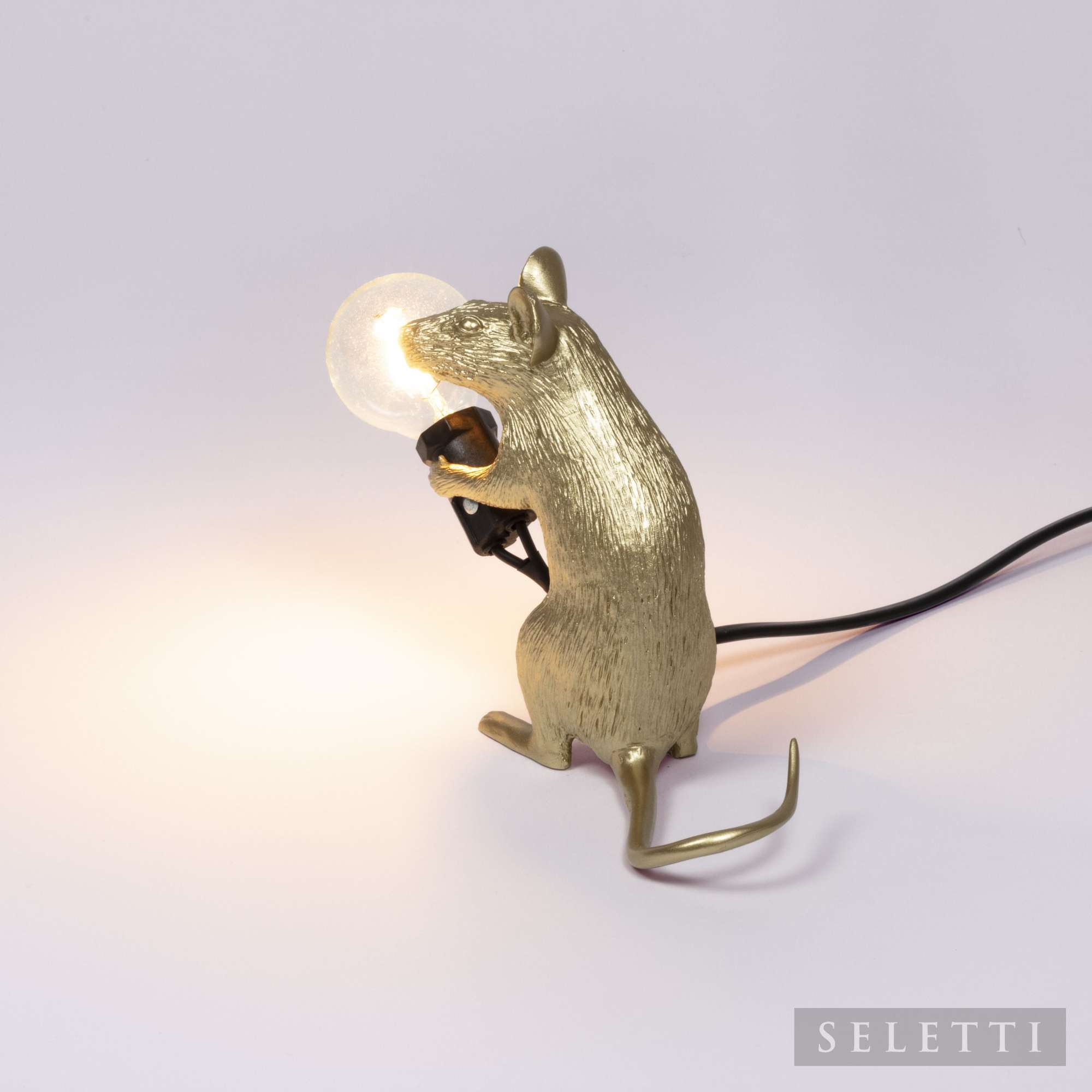 Mouse Lamp gold Mac with USB light Seletti SINGLE PIECES