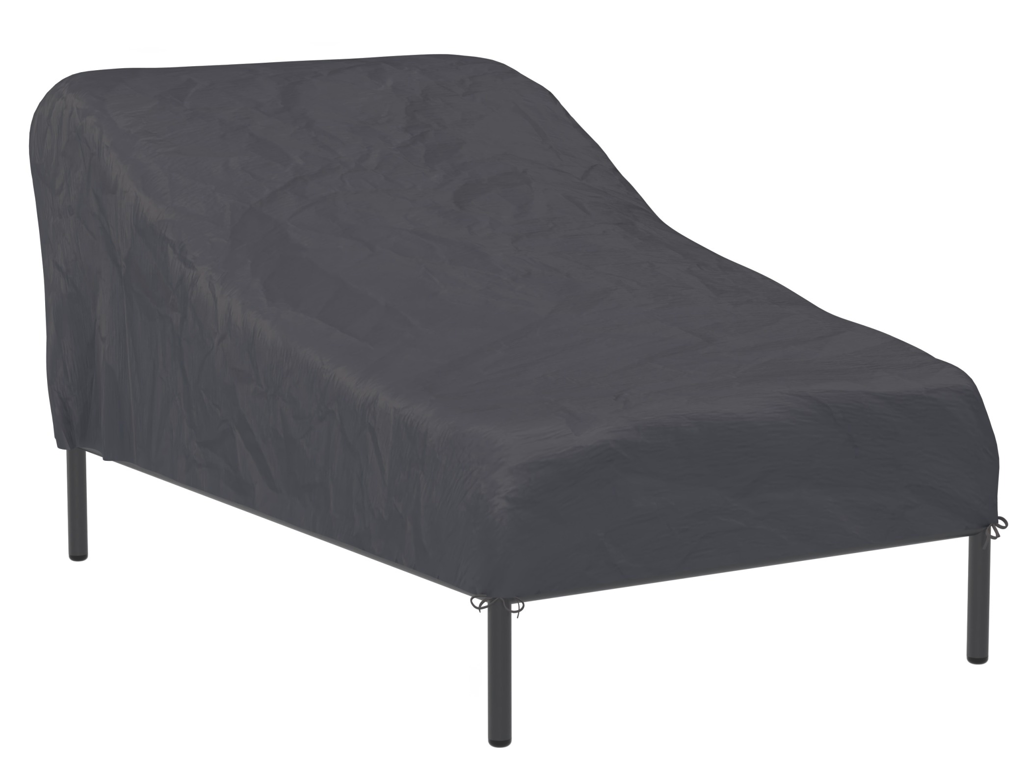 Graue Abdeckhaube für Houe Level Outdoor Chaise Loungue, schützt Gartenmöbel vor Witterungseinflüssen.