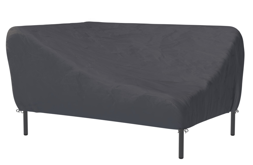 Graue Abdeckhaube für Level Ecksofa, schützt Gartenmöbel vor Witterungseinflüssen. Outdoor Schutzhülle.
