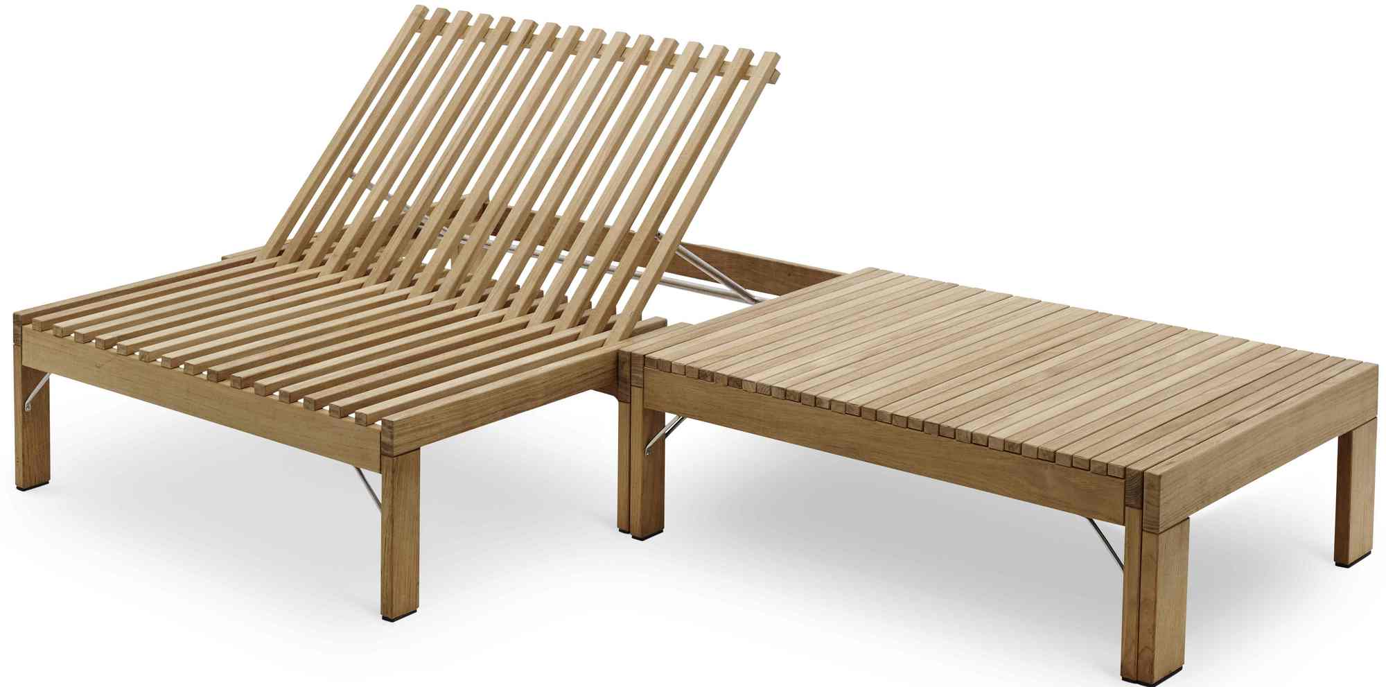 Riviera Lounge Teak with seat cushion Charcoal Outdoor Skagerak by Fritz Hansen
