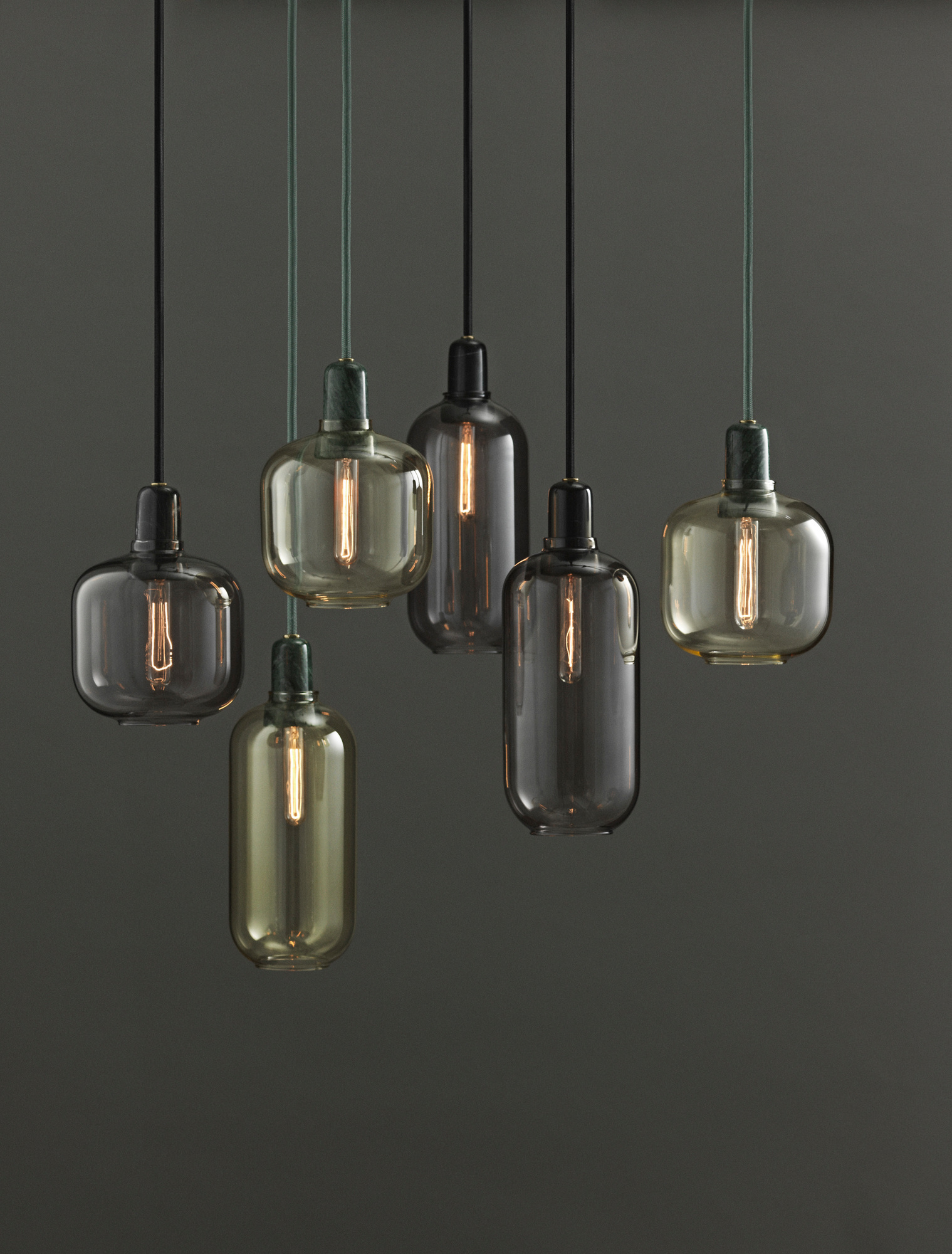 Amp Lamp pendant lamp Ø 11.2 x H 26 cm / GOLD-GREEN Normann Copenhagen SINGLE PIECES