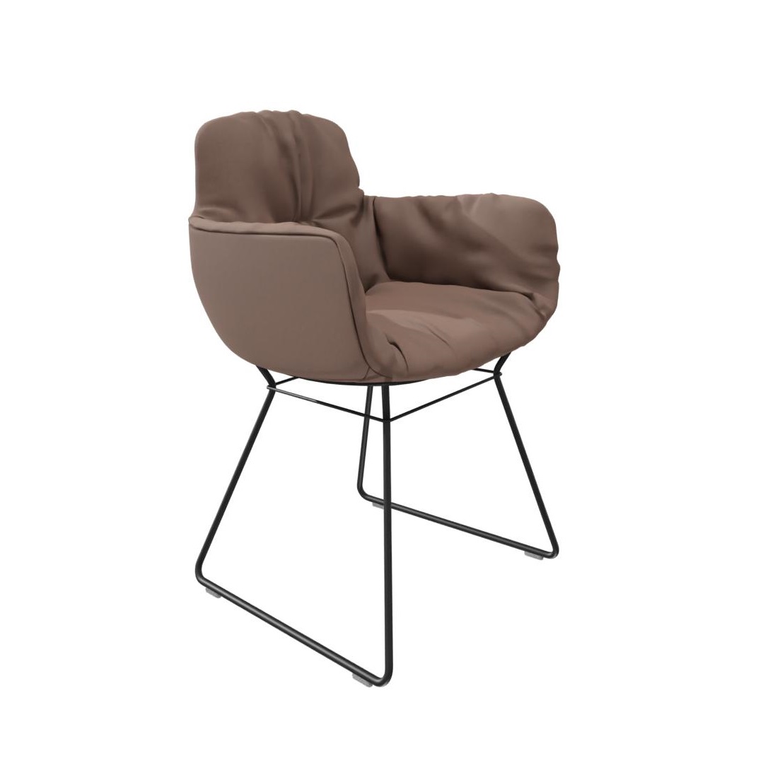 Leya chair high armrest leather Sahara Freifrau Manufaktur PREFERRED COMBINATION