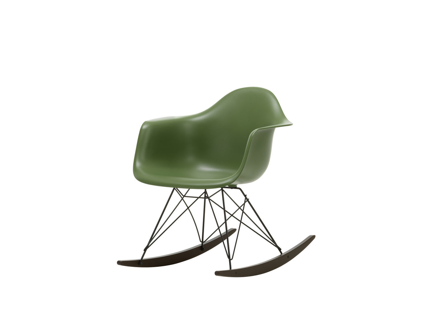 Eames Plastic Arm Chair RAR Rocking Chair Vitra Maple dark - Chrome - White