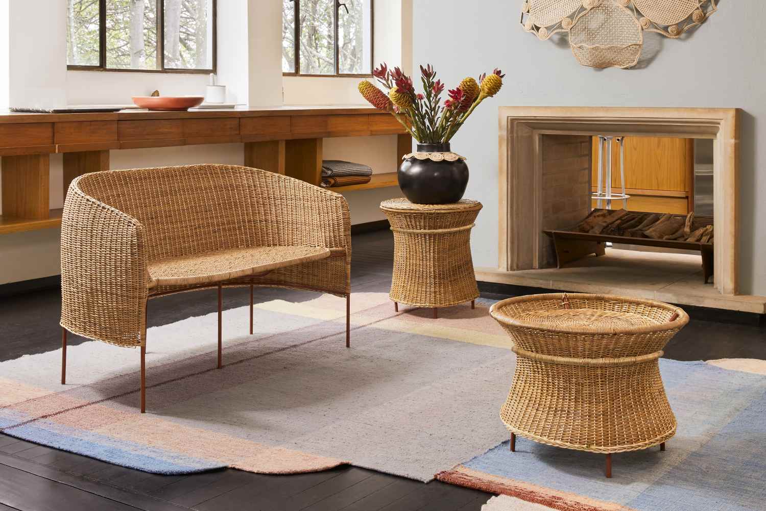Caribe Natural Tall Side Table Outdoor ames
