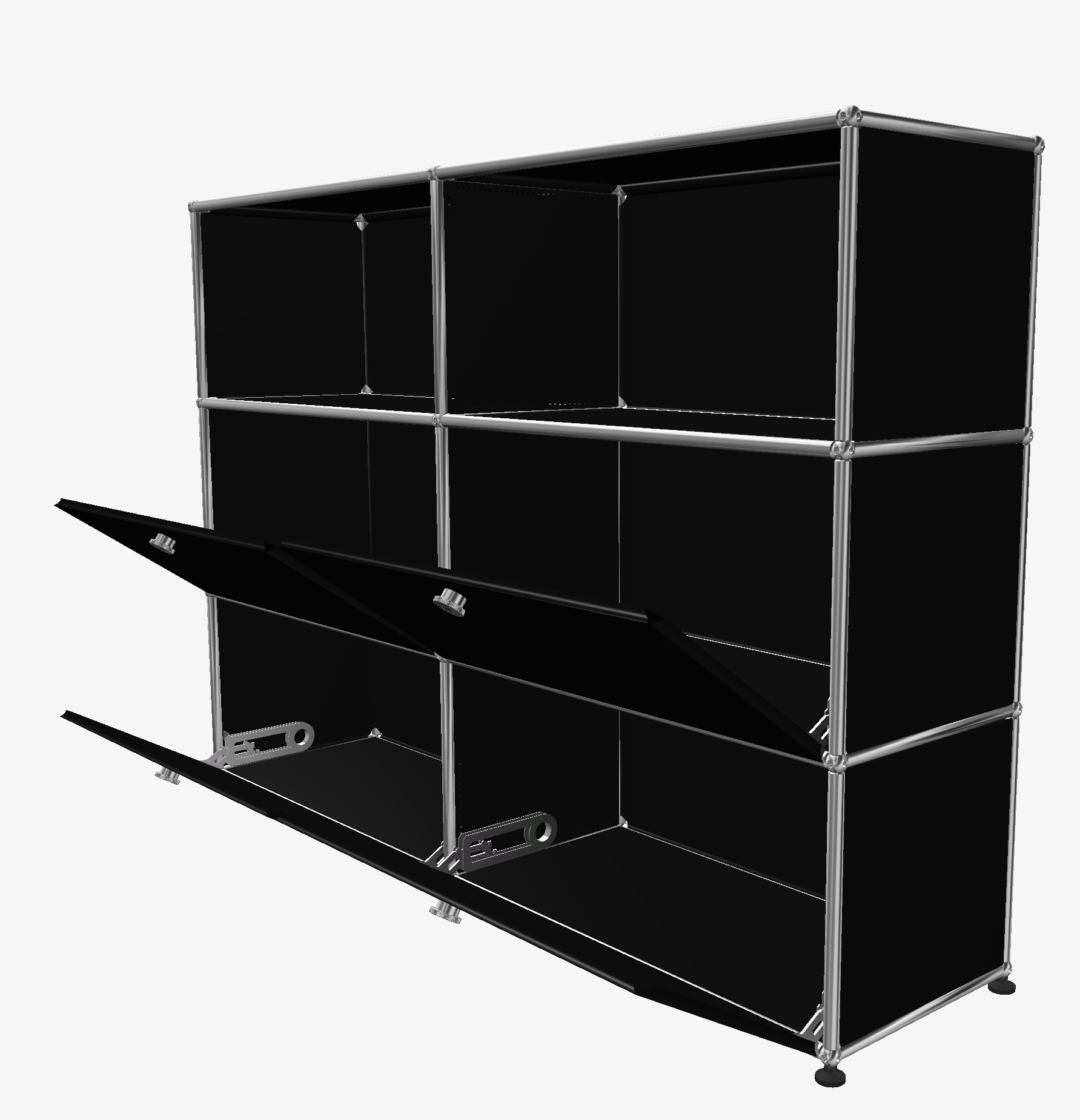 USM Haller Highboard 4 Flaps / 2 Open Graphite black - FAST DELIVERY     