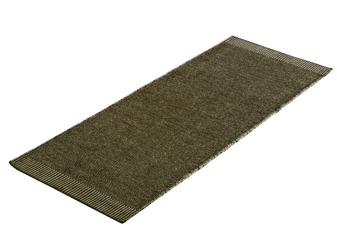 Rombo Rug Carpet 75x200 cm Woud  White / moss green